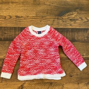 J. Crew red and white crew neck sweater | 3T